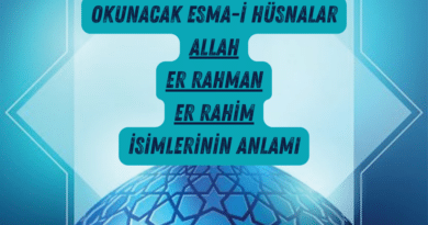 Okunacak Esma-i Hüsnalar Allah, Er Rahman, Er Rahim isimlerinin anlamı
